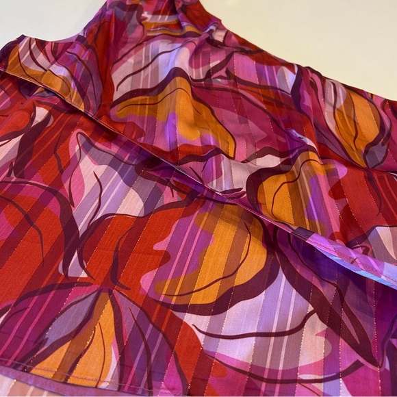 New NWT Anthropologie Adelyn Rae Ashley One Shoulder Top Ultra Pink Floral Sz M - Picture 10 of 11